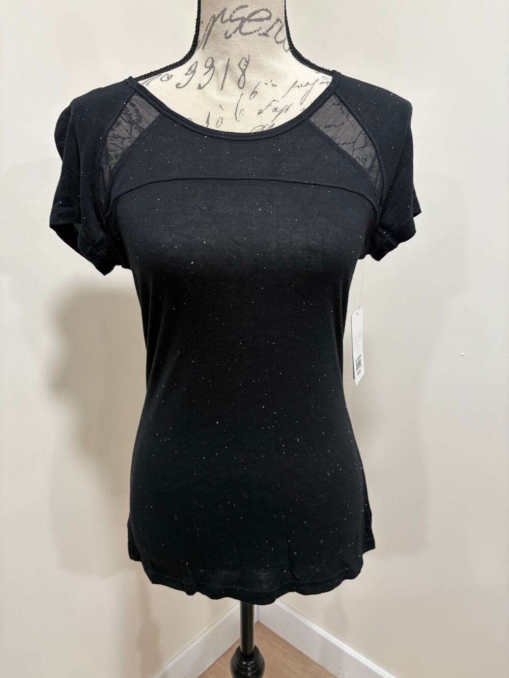 NWT Shape Active Caviar Black Activewear Athletic Top Size Small